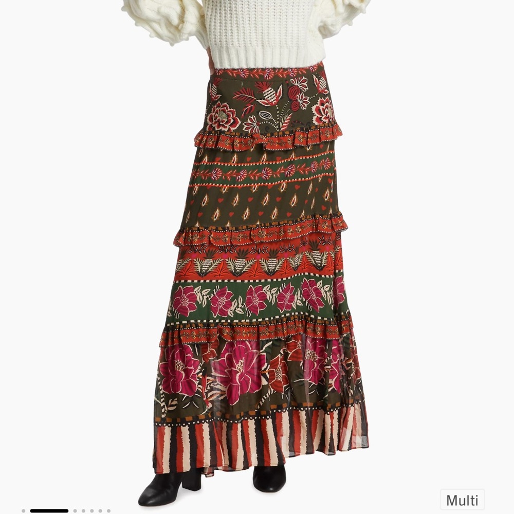 Farm Rio Ainika Floral Garden Multicolor skirt.